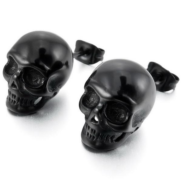 Rebel Stainless Steel Skull Earrings