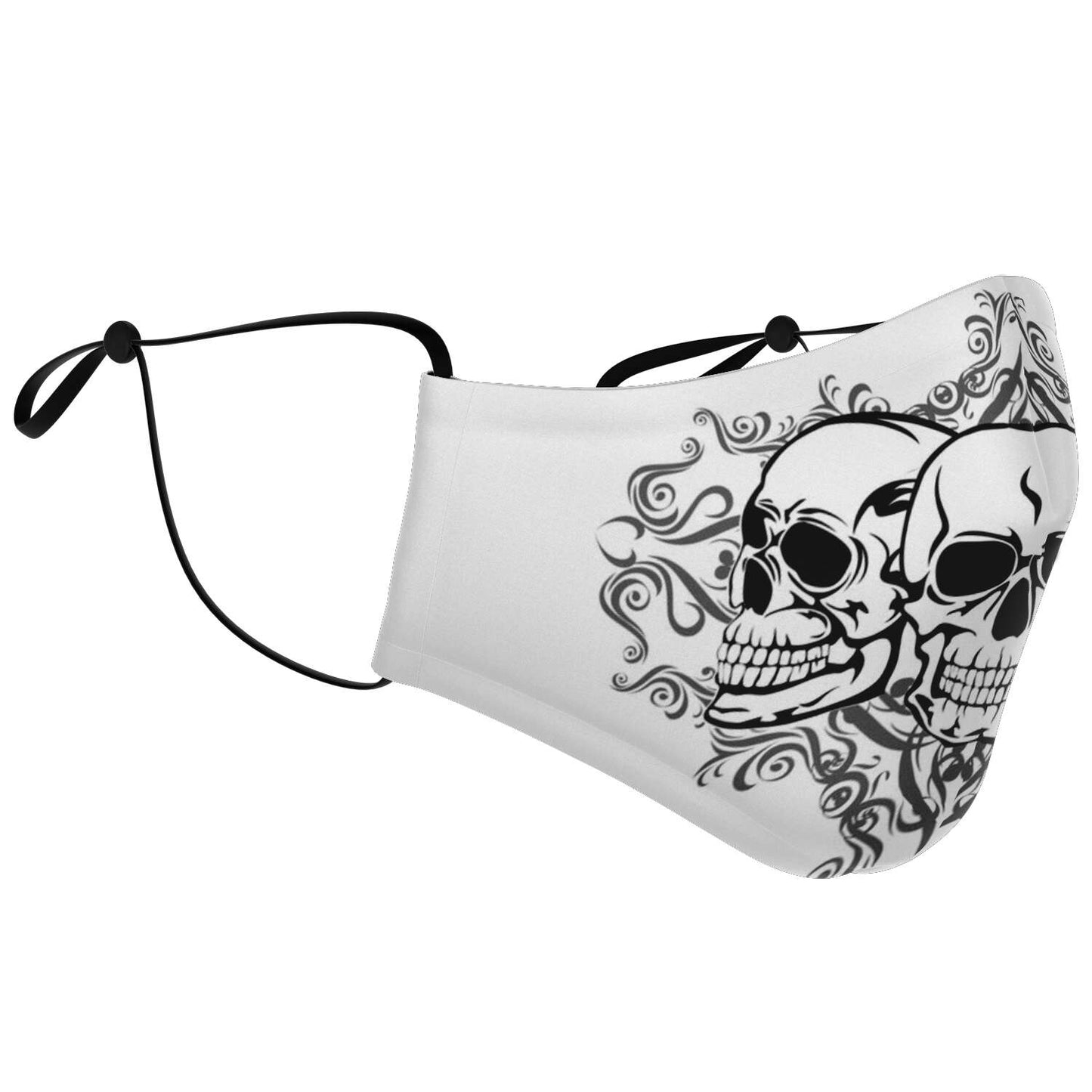 Triple Skull White Face Mask