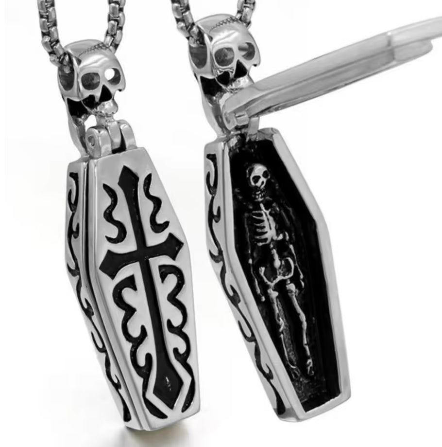 Coffin Rest Skeleton Necklace