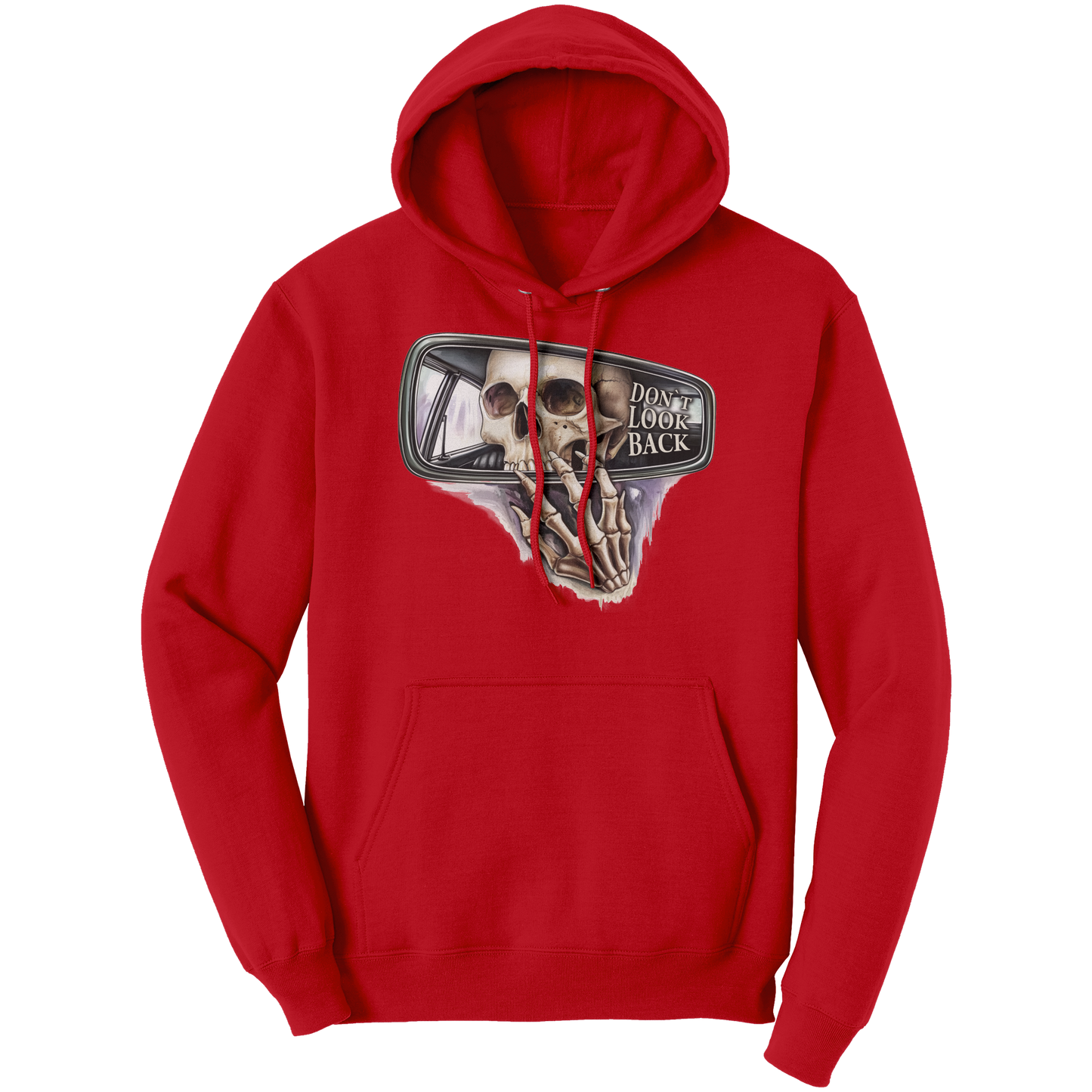 Dont_Look_Back_Skeleton_Skull_Apparel_Red_Front_Mockup.png