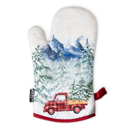 Let It Snow Christmas Oven Mitts And Potholder Set