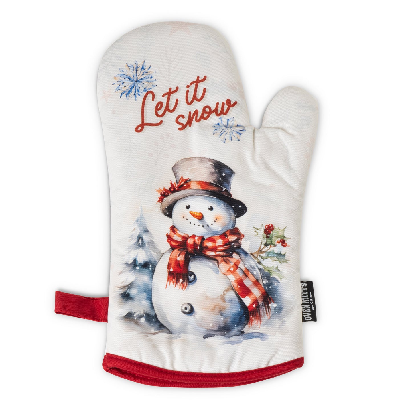 Let It Snow Christmas Oven Mitts And Potholder Set