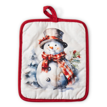 Let It Snow Christmas Oven Mitts And Potholder Set