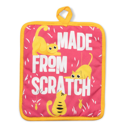 Made From Scratch Cat Oven Mitts And Potholder Set