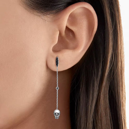 Gothic Elegance Skull Drop Earrings
