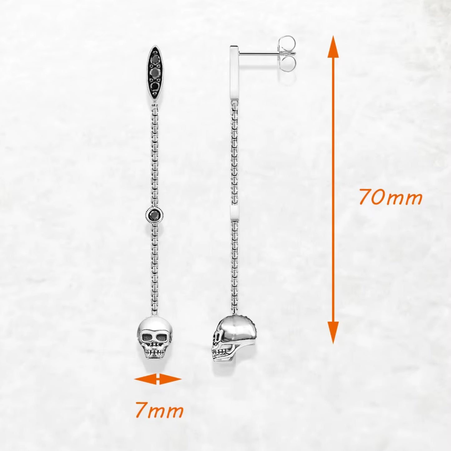 Gothic Elegance Skull Drop Earrings