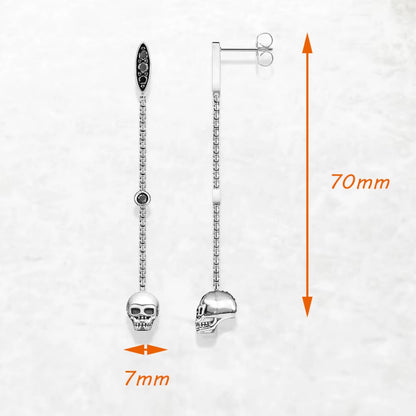 Gothic Elegance Skull Drop Earrings