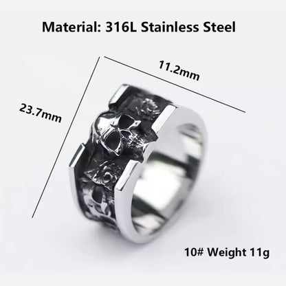 Stainless steel Vintage Skull Ring