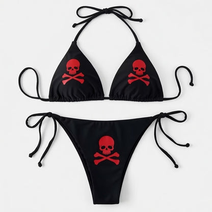 Skull & Crossbones Halter Bikini I Skull Swimwear Collection