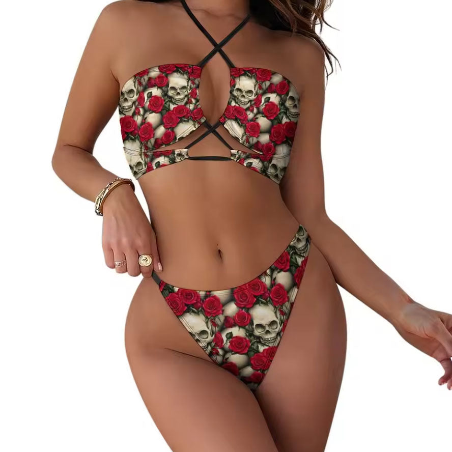 Skull Chic Two-Piece Bikini Set