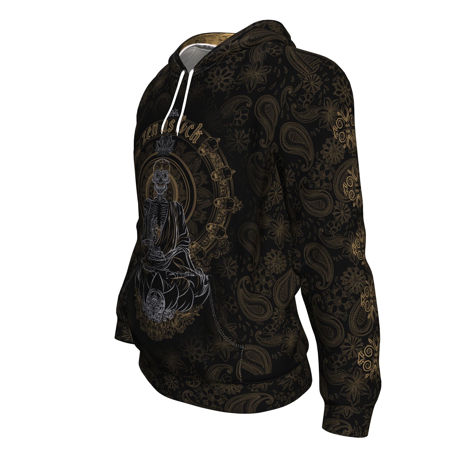 Zen Meditating Skeleton All Over Print Unisex Hoodie