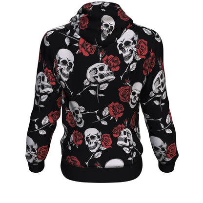 Death Rose Skull All Over Print Unisex Hoodie