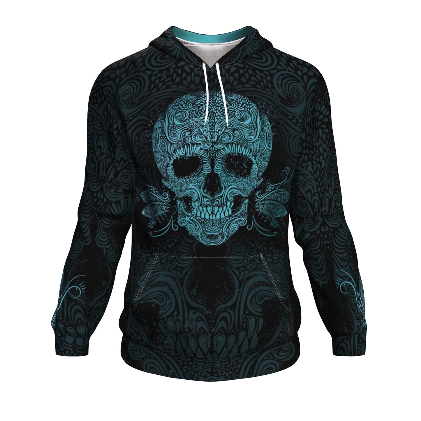 Sugar Skull Blue All Over Print Unisex Hoodie