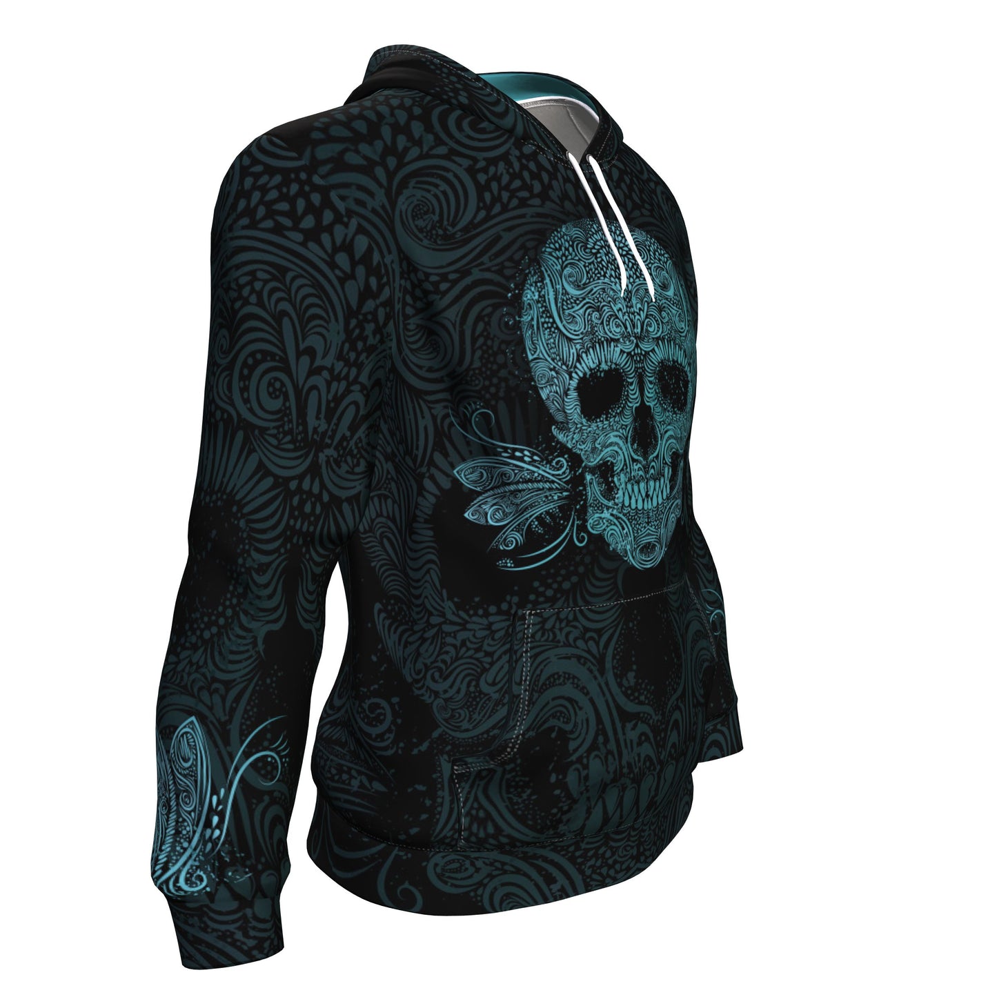 Sugar Skull Blue All Over Print Unisex Hoodie