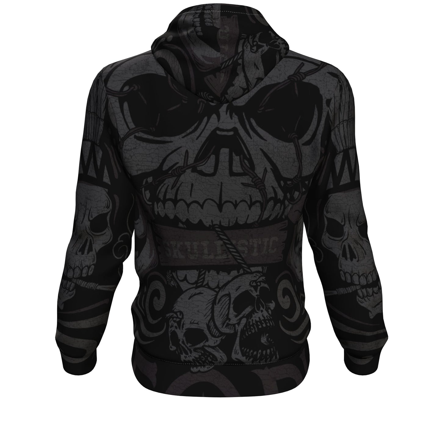 I Hate People Skull All Over Print Unisex Hoodie