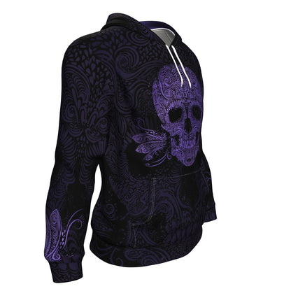Sugar Skull Puple All Over Print Unisex Hoodie