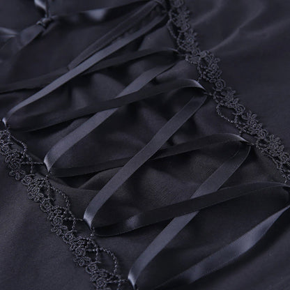 Goth Lace Up Bodycon Top
