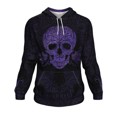 Sugar Skull Puple All Over Print Unisex Hoodie