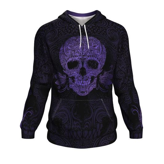 Sugar Skull Puple All Over Print Unisex Hoodie
