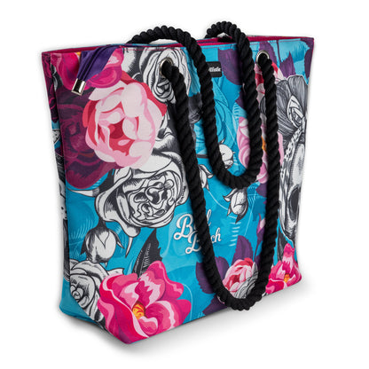 BB Flower Skull Shoulder Beach Bag