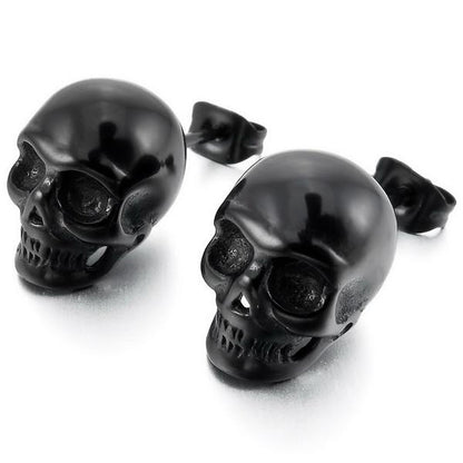 Rebel Stainless Steel Skull Earrings