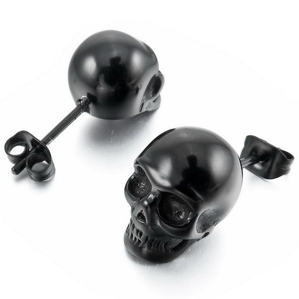 Rebel Stainless Steel Skull Earrings