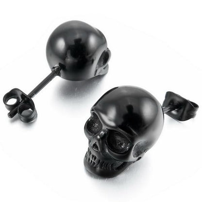 Rebel Stainless Steel Skull Earrings