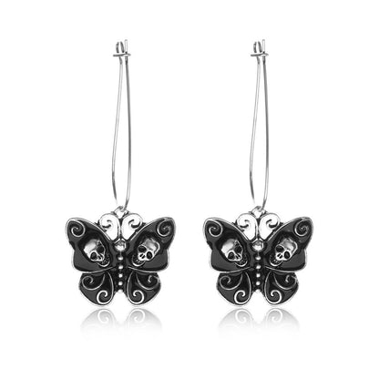 Skull Drop Hook Dangle Earrings