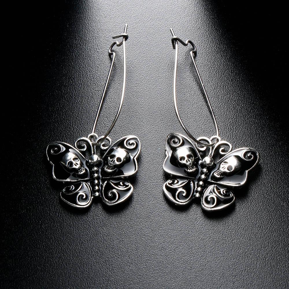 Skull Drop Hook Dangle Earrings