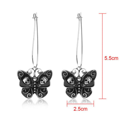 Skull Drop Hook Dangle Earrings