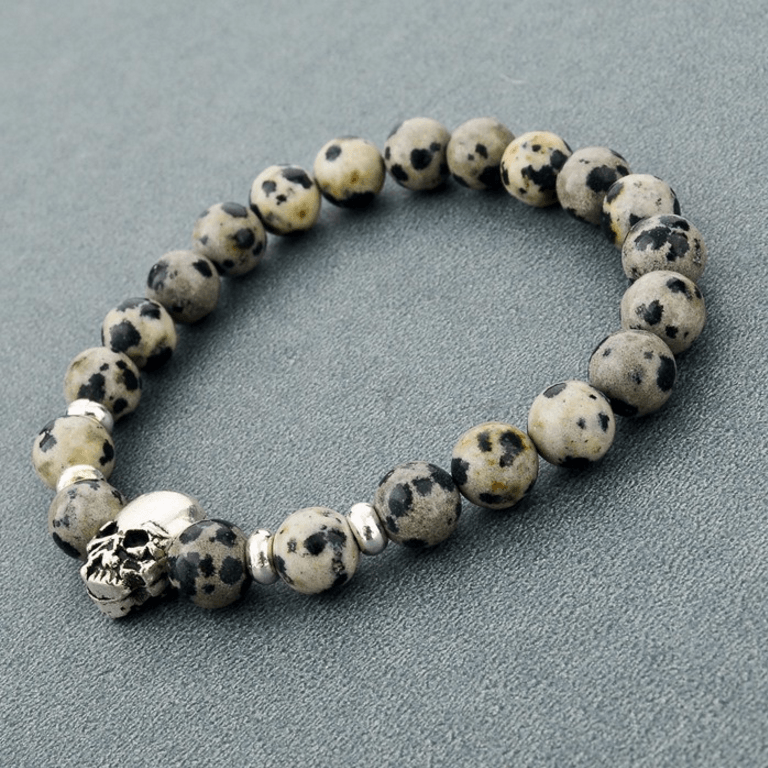 Natural Stone Skull Bracelet leopard