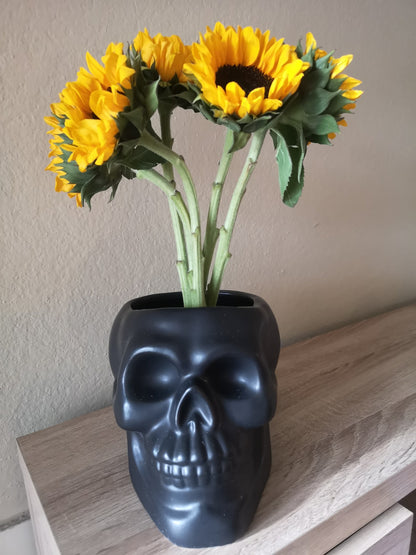 Skullistic Skull Black Ceramic Organiser Vase