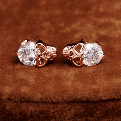 Diamond Skull Stud Earrings