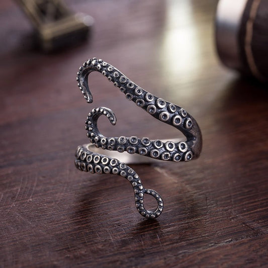 Titanium Steel Octopus Ring