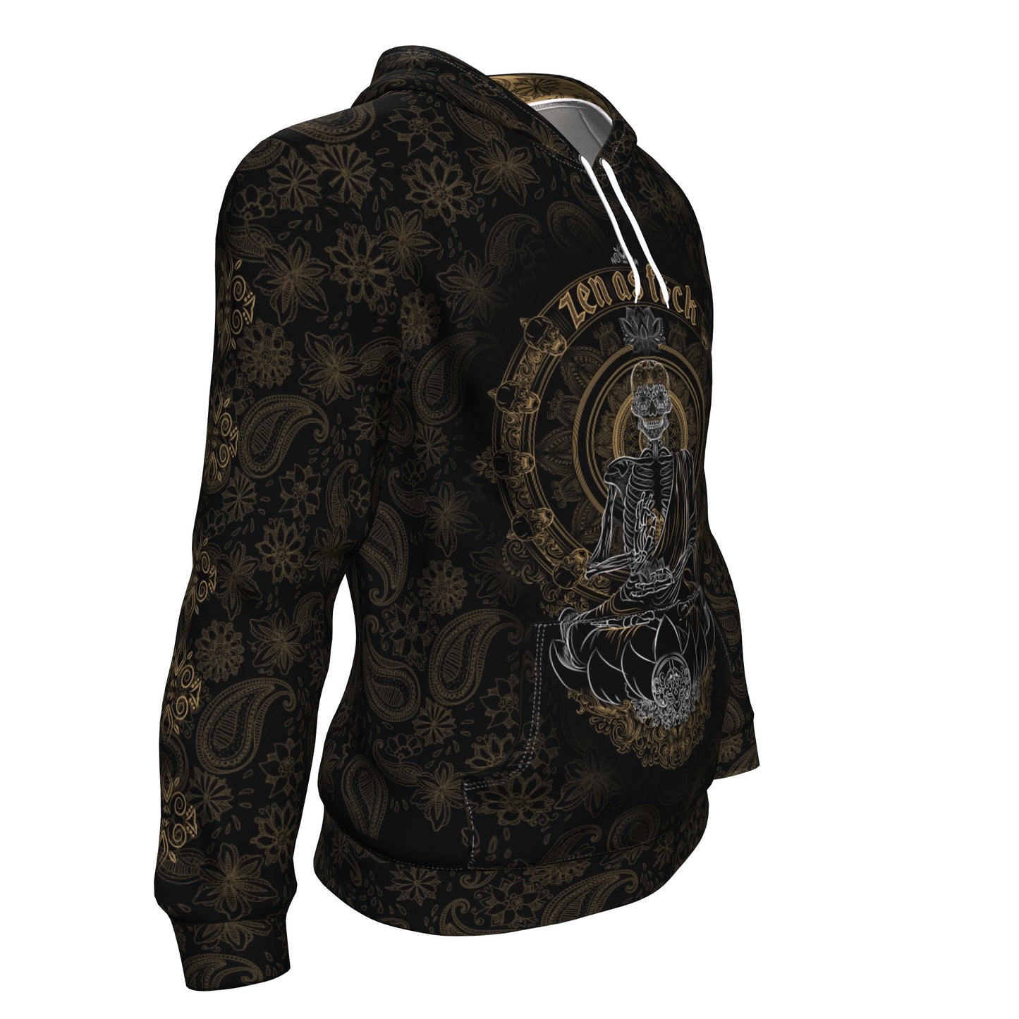 Zen Meditating Skeleton All Over Print Unisex Hoodie