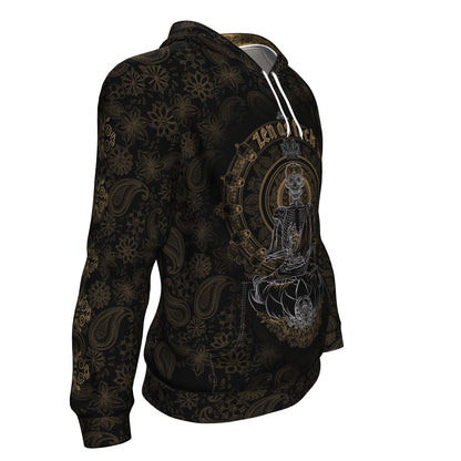 Zen Meditating Skeleton All Over Print Unisex Hoodie