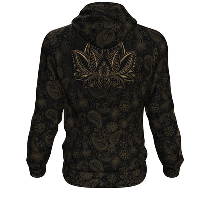 Zen Meditating Skeleton All Over Print Unisex Hoodie