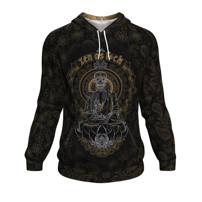 Zen Meditating Skeleton All Over Print Unisex Hoodie