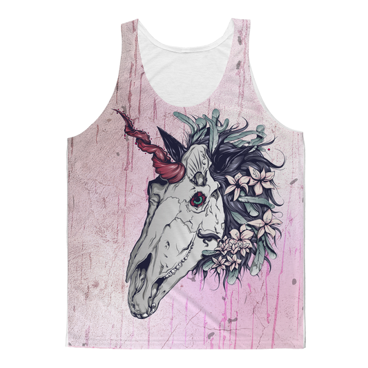 Unicorn Skull Pink Sublimated Tank Top