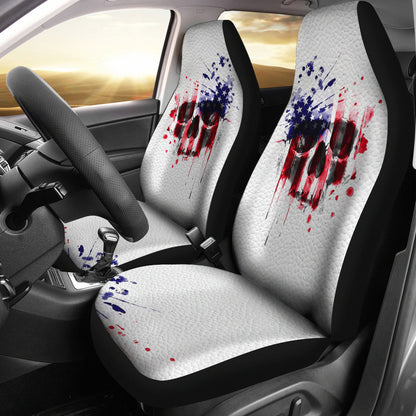 USA Flag Skull Car Seat Covers