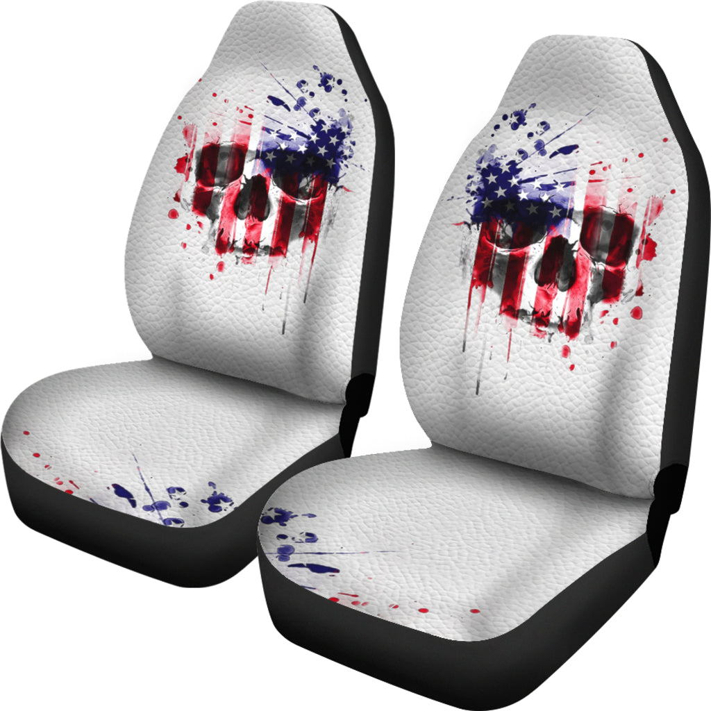 USA Flag Skull Car Seat Covers