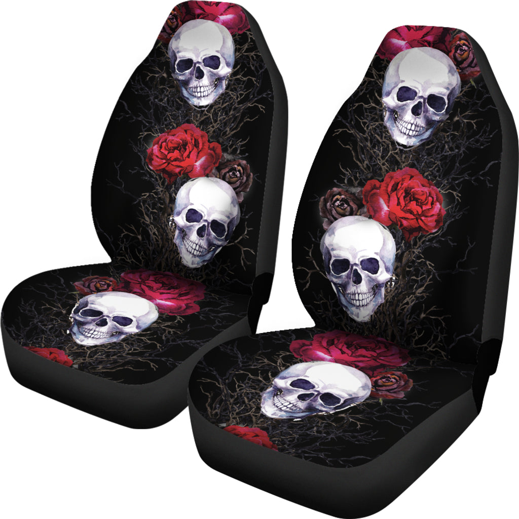 Skulls And Roses Car Seat Cover