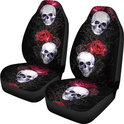Skulls And Roses Car Seat Cover
