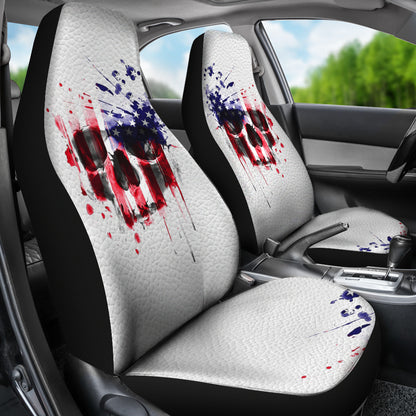 USA Flag Skull Car Seat Covers