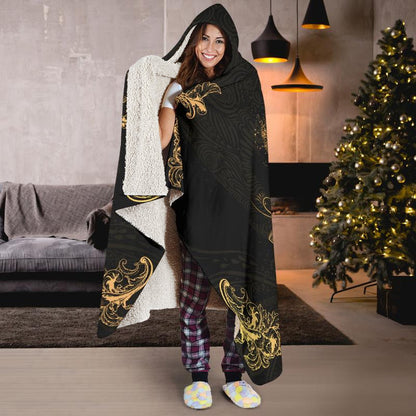 Golden Sugar Skull Hooded Blanket