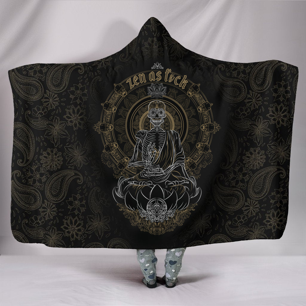 Skullistic Zen Meditating Skeleton Hooded Blanket