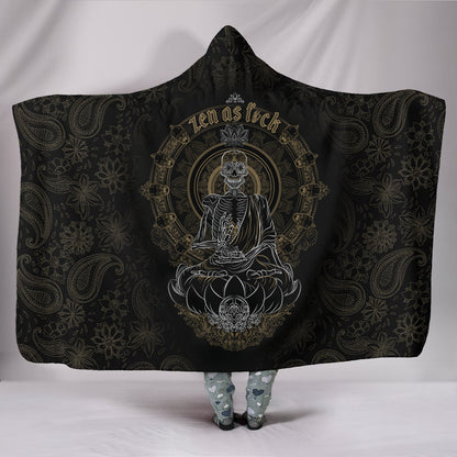 Skullistic Zen Meditating Skeleton Hooded Blanket